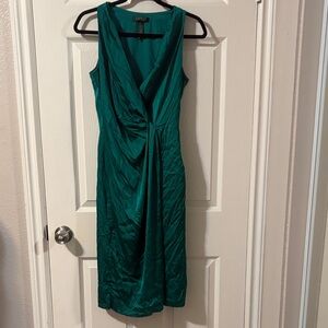 Ralph Lauren Teal Draped Midi Dress